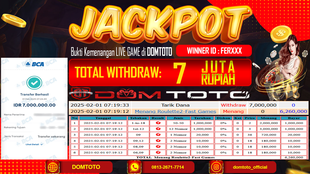 JACKPOT LIVE GAME ROULETTE 1 1 FEBRUARI 2025